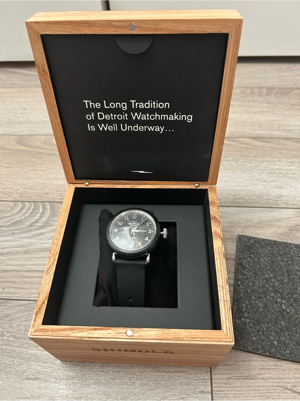 Shinola Model D Detrola Watch 43mm Black Unisex Silicone Date Calendar With Box View 4